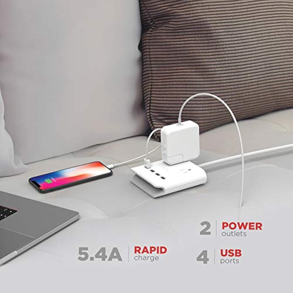 Multi Plug Outlet Extender & Splitter IHome PowerReach 6ft Extension