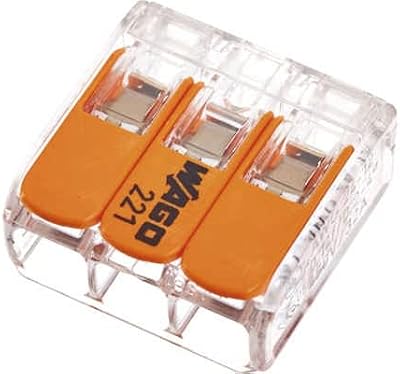 WAGO 221-413 3-Wire Terminal Lever 0.14-6 mm² Transparent Pack of 30