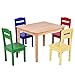 Costzon Kids Table and Chair Set, 5 Piece Wood Activity Table & Chairs for Children Arts Crafts, Homework, Snack Time, Preschool Furniture, Gift for Boys Girls, Toddler Table and Chair Set, Multicolor