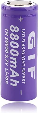 DGdolph 3.7V 26650 8800mAh Li-ion Rechargeable Battery For LED Flashlight Torch purple