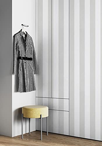 Guvana Gray and White Wallpaper Stripe Peel and Stick Wallpaper Self-Adhesive Contact Paper 118\
