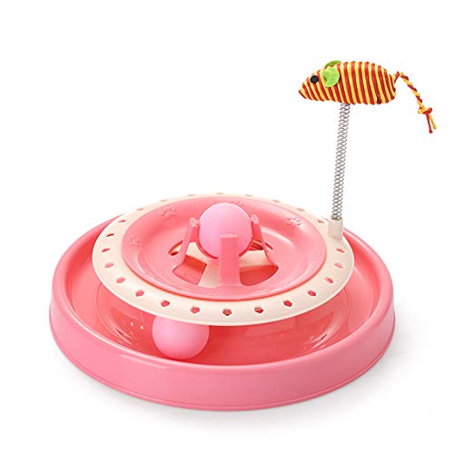 iHOO Cat Interactive Turbo Track Ball Toys Catch The Mouse Exercise Scratcher Roller Turntable Kitten Sway Toy Mental Physical Exercise Amusement Pet Supplies