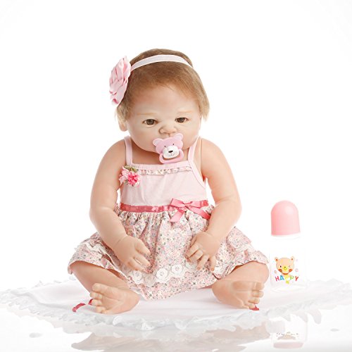 NPK collection Reborn Baby Doll, Vinyl Silicone 22 inch 55 cm Babies Doll, Lifelike express Toys Girl for Children Gift can take a shower all Vinyl Silicone Baby