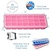 Set of 2 Silicone Ice Cube Trays with Lid Cover - Soft Bottom for One Press Easy Release - 21 Square Shaped Mold Holes - BPA & Odor Free Flexible Rubber - Completely Stackable To Save Freezer Space