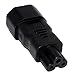kenable 3 Pin IEC Socket C14 to Cloverleaf Plug C5 Adapter Up to 250V Black