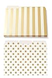 Bundle - Kate Spade New York File Folders Gold Stripe Set of 6 and Gold Dot Set of 6