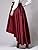 Clothink Women Burgundy High Waist Back Zipper Plain Hi-lo Skater Skirt