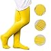 Zando Girls Stretchy Dance Tights Comfort Cotton Colorful Leggings Pants Elastic Ballet Footed Tight for Girl Yellow Small