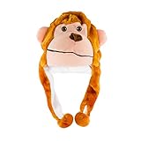 Monkey Cute Polyester Plush Zoo Animal Winter Hat Beanie Aviator Style (Short)