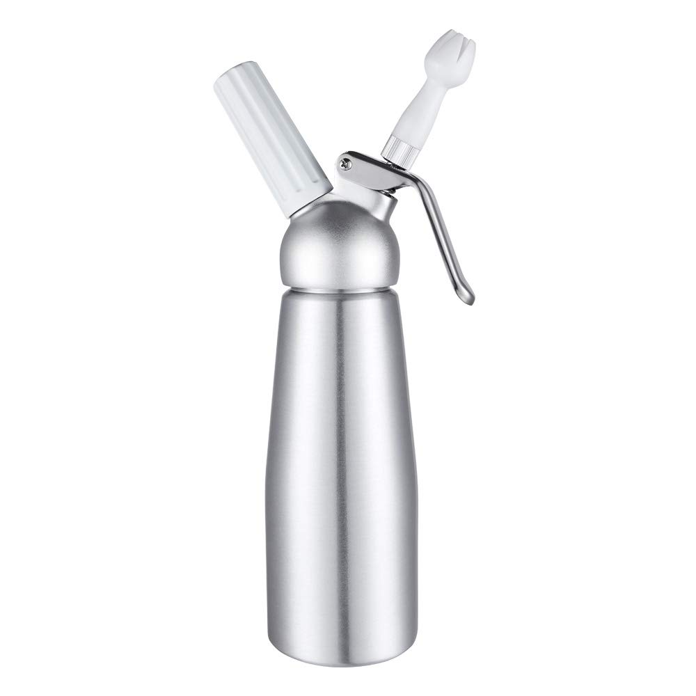 WXH Dispensador de Crema Batida de Aluminio de 500 ml, batidor de ...