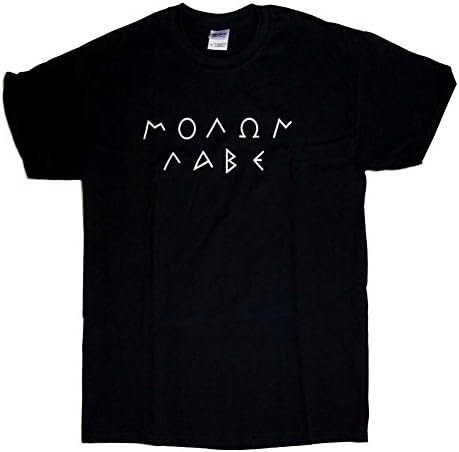 Molon Labe Shop Men's Molon Labe Greek Carving Shirt X-Large Black