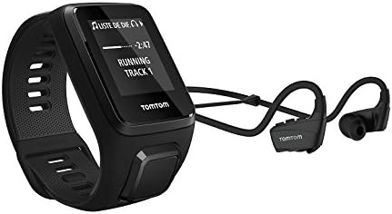TomTom Spark 3 Cardio + Music, GPS Fitness Watch + Heart Rate Monitor + 3GB Music + Bluetooth Headphones (Black, Large)
