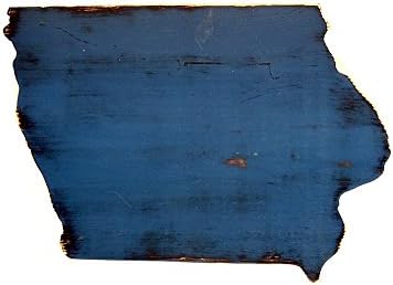 Iowa State Wall Decor Rustic Distressed Pine Wood Sign Wall Decor Rustic Chic Housewarming Gift Free 1" Heart or Star over City of Choice