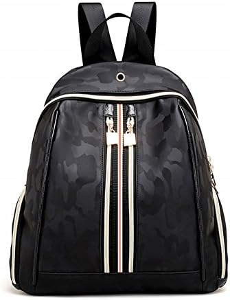 Classic Fashion PU Leather Backpack Casual Shoulder Bag Rucksack Waterproof (M012-OxfordBlack2)