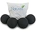 Naturels Black Wool Dryer Balls - Natural Merino Wool Balls For Dark Laundry Loads! 4 Pack in a Quality Cotton Bag. Reduces Drying Time, Static, Bunching and Wrinkles!
