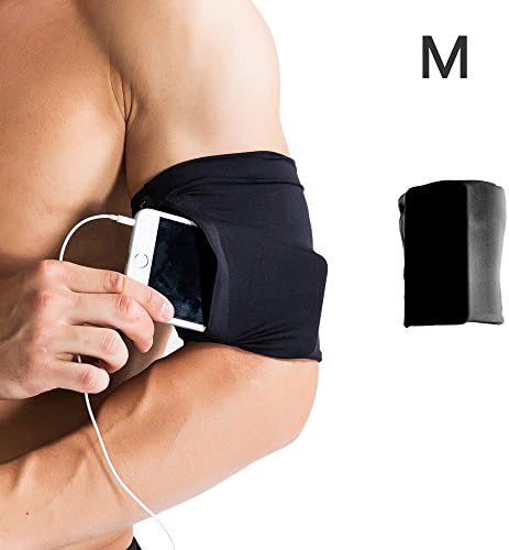 Sports Phone Armband Sleeve, Lightweight Comfort Arm Band for iPhone X/8/7/7 Plus/6/6s, Samsung Galaxy S8/S7 and All Smartphone Models With Case Up To 7" (Black, M)