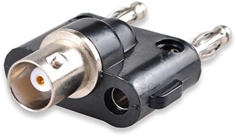 DCFun BNC to Banana Adapter, BNC Female Plug to 2 x 4mm Dual Banana Male Jack Socket Binding Post RF Coax Coaxial Splitter Connector - 2 Pack