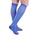 Doc Miller Open Toe Compression Socks, 20-30 mmHg, Toeless, Support Circulation, Shin Splints, Calf Recovery, Post Op, Knee High, Medical Grade, Blue Socks, Medium Size for Men & Women, Pair