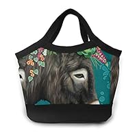 YOUNGSSDD Lunch Bag Insulated Lunch Box Tote Bag Lunch Organizer Lunch Holder for Women/Men/Beach/Party/Boating/Office/Fishing/Picnic Donkey Animals