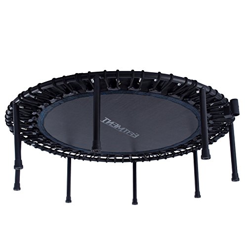 EFITMENT 45-in Fitness Trampoline Rebounder for Exercise with Handlebar and Long Lasting Premium Bungees - A024