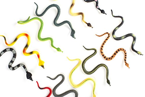 Hands On Learning Realistic Viper Snake Animal Figures, 1-Dozen, 6-Inch
