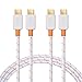 Cable Matters 2-Pack Braided USB C to USB C Cable with 60W Fast Charging in White 3.3 Feet for Samsung Galaxy S20, S20+, S20Ultra, Note 10, Note 10+, LG G8, V50, Google Pixel 4, and More