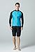 TSLA TM-MZS03-BLK_Large Men's UPF 50+ Zip Front Long Sleeve Top Rashguard Swimsuit MSZ03