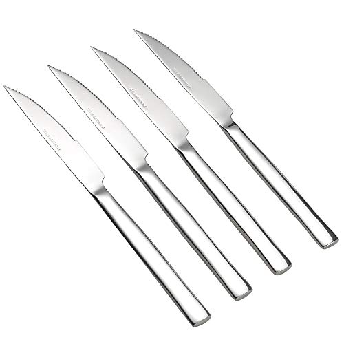 Idomy 6-Piece Stainless Steel Steak Knife Set, Multipurpose Kitchen Serrated Knives