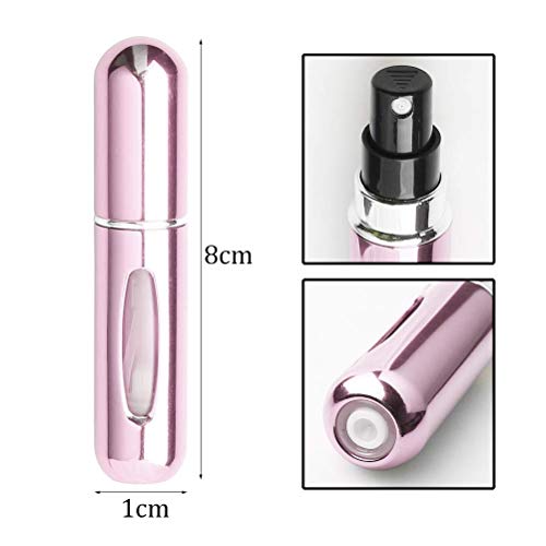 Beautychen 4 Pack 5ml Refillable Perfume Atomizer Spray Bottle Portable Mini Empty Easy to Fill Scent Aftershave Pump Case for Travel Outgoing Purse Multicolor