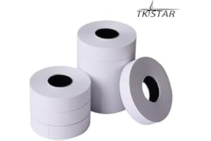 ZEERKEER Price Gun Label, 10 Rolls 5000 pcs White Price Gun Stickers for MX-6600 Pricing Gun, Can Print 2 Lines, 10 Digits On A Line（White)