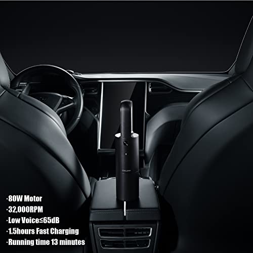 Car Vacuum Cleaner, Coclean Portable Cordless Handheld Vacuum Cleaner Lightweight 80W High Power 5800PA Strong Suction with Rechargeable 2x2000mAh Batteries for Detailing Pet Hair Car Home Office