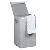 InterDesign Aldo Folding Laundry Clothes Hamper with Handles and Lid - Gray