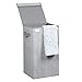InterDesign Aldo Folding Laundry Clothes Hamper with Handles and Lid - Gray