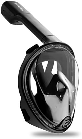 Vaincre 180° Full Face Snorkel Mask with Panoramic View Anti-Fog, Anti-Leak with Adjustable Head Straps - See Larger Viewing Area Than Traditional Masks