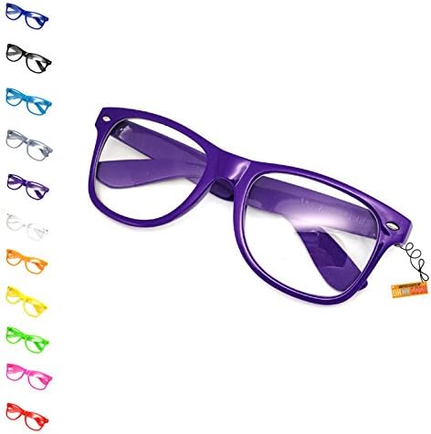 United States of Oh My Gosh Costume Nerd Glasses - 11 Colors Men, Women, Children #1 Glasses US of OMG - Purple