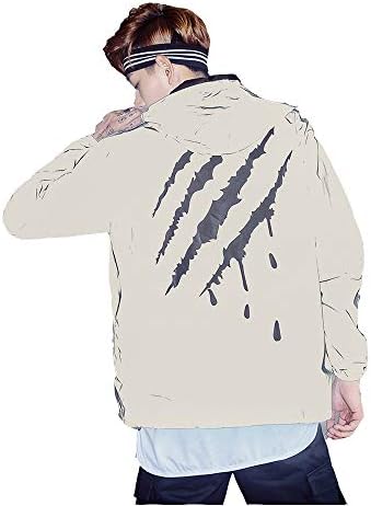 Edgogvl Men's Outwear 3M Reflective Zipper Hooded Windbreaker Lightweight Running Jacket