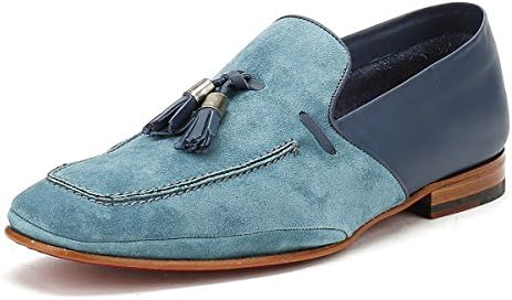 Jeffery-West Mens Croste Bovino Seta Blue Martini Mule Loafer-UK 8