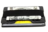 MGCFTan Carbon Fiber Glossy Money Clip Credit Card Business Card Holder 2 Plates Black