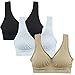 WELVT Women's Sports Bra Yoga Padded Bras Summer Thin Fabric Top Vest(3 Pack) 3X-Large
