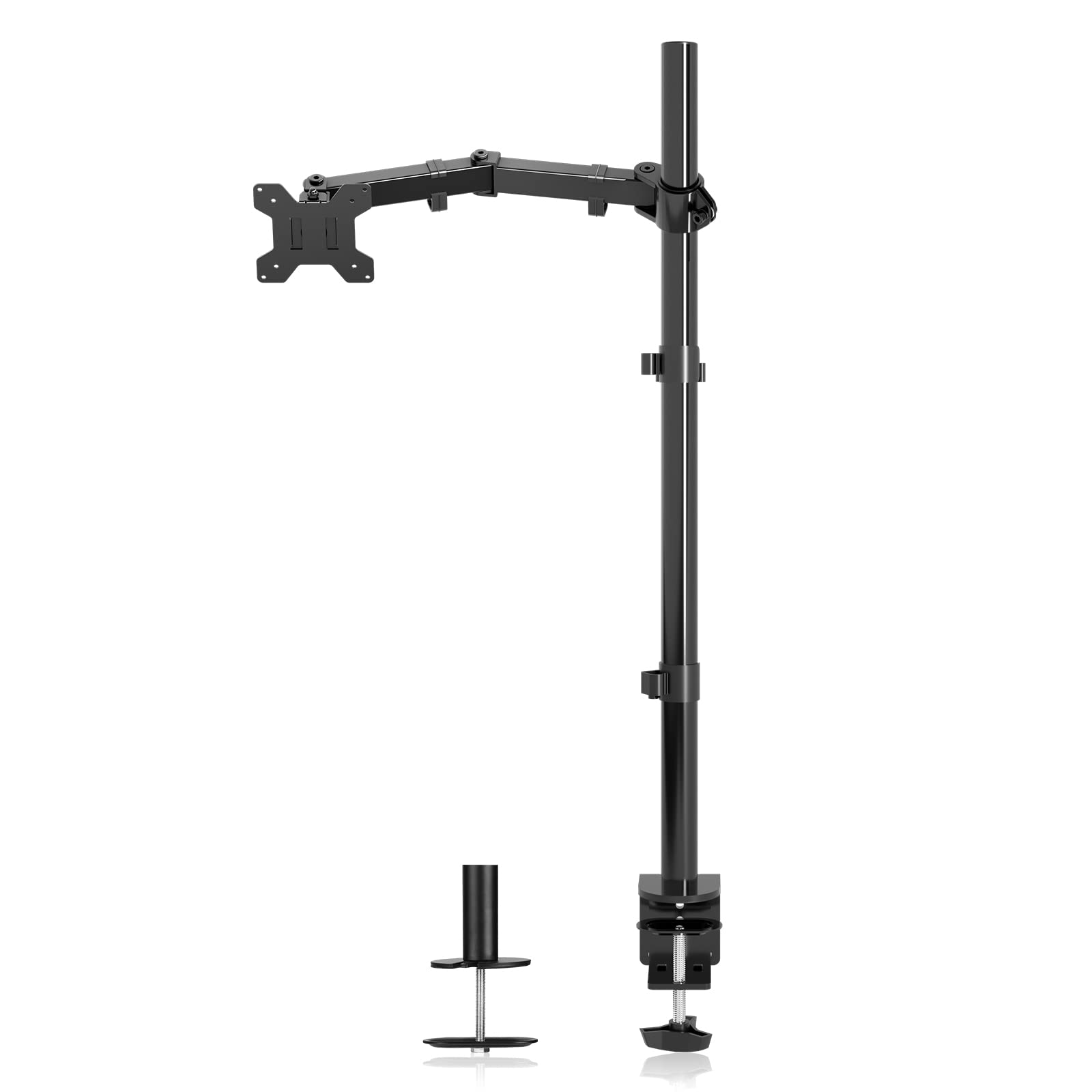 Suptek MD6821 Single Screen Mount, Monitor Holder 1 Monitor for 13-32 Inch Monitor Desk Mount (80 cm Rod) Monitor Stand & Arms