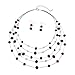 Bocar 5 Layer Handmade Beads Necklace Earring Set Illusion Necklace for Women (NK-10464-black+red)