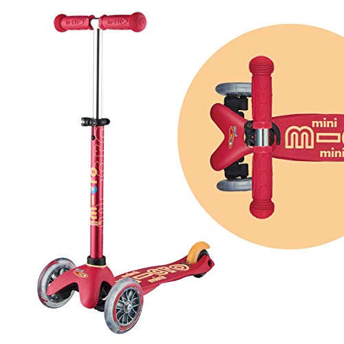 Micro Mini Deluxe 3-Wheeled, Lean-to-Steer, Swiss-Designed Micro Scooter for Kids, Ages 2-5 - Ruby