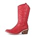 West Blvd - Womens Miami Cowboy Western Boots (8.5 M US, Red Pu)