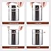 Powder Sugar Shaker with Lid, SOSMAR 2 Pieces 304 Stainless Steel Powder Shaker Duster/Mesh Sifter Sprinkler for Icing Sugar Cocoa Cinnamon Chocolate Flour, with 16 Pcs Coffee Stencils & Clip