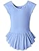 MdnMd Ballerina Outfit Leotard Raglan Cap Sleeve (Tag 120 - Age 4-6, Blue)
