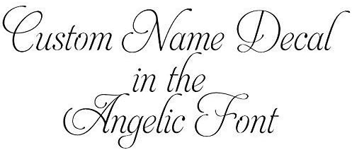 Custom Name Decal - Angelic Font - Select Your Size and Color - Tons of Glitter Color Choices!