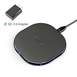 Wireless Charger, ENKLEN Qi-Certified 7.5W iPhone X Wireless Charger for iPhone X/ 8/ 8 Plus (with QC3.0 AC Adapter), 10W Fast Wireless Charger for Samsung Galaxy S9/ S9+/ S8/ S8+/ S7 Edge/ NOTE 8/ 5
