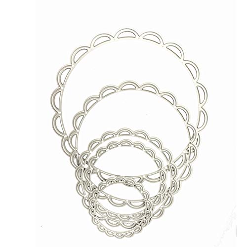 Metal Cutting Dies Round Embossing Stencil in Die-Cut Machine for Scrapbooking, Card Making, Invitation Card, Birthday Card, DIY Craft (Lace Round)