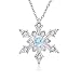 Sky Blue and White Topaz Snowflake Pendant-Necklace in Sterling Silver (1/2ct tgw)