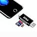 Difini Micro SD Card Reader, TF Memory Card Camera Reader Adapter Lightning Connector, External Storage Memory Expansion Compatible iPhone/iPad/Android Phones/Mac/PC, 3 in 1 (Black)